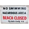 JAWS NO SWIMMING WOOD SIGN