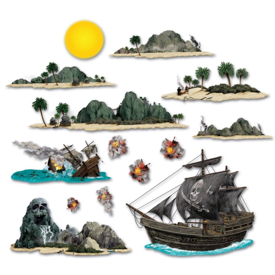 PIRATE SHIP AND ISLAND PROPS 1 PIRATE SHIP AND ISLAND PROPS