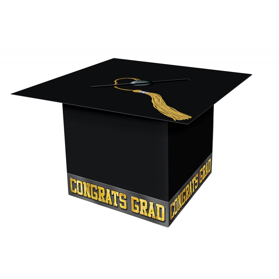 GRAD CAP CARD BOX BLACK 1 GRAD CAP CARD BOX BLACK