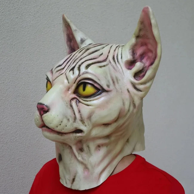 Sphynx Wrinkly Cat Mask Cosplay Costume 2 Sphynx Wrinkly Cat Mask Cosplay Costume - Image 2