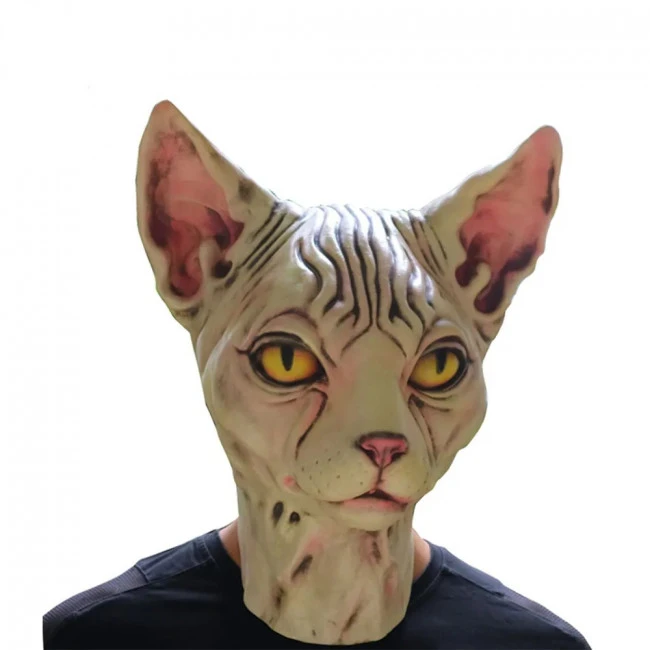 Sphynx Wrinkly Cat Mask Cosplay Costume 1 Sphynx Wrinkly Cat Mask Cosplay Costume
