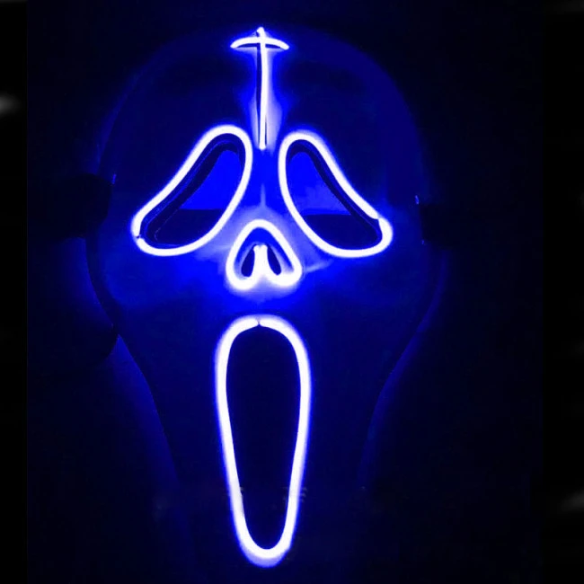 Ghostface Scream LED Costume Cosplay Party Mask 2 Ghostface Scream LED Costume Cosplay Party Mask - Image 2