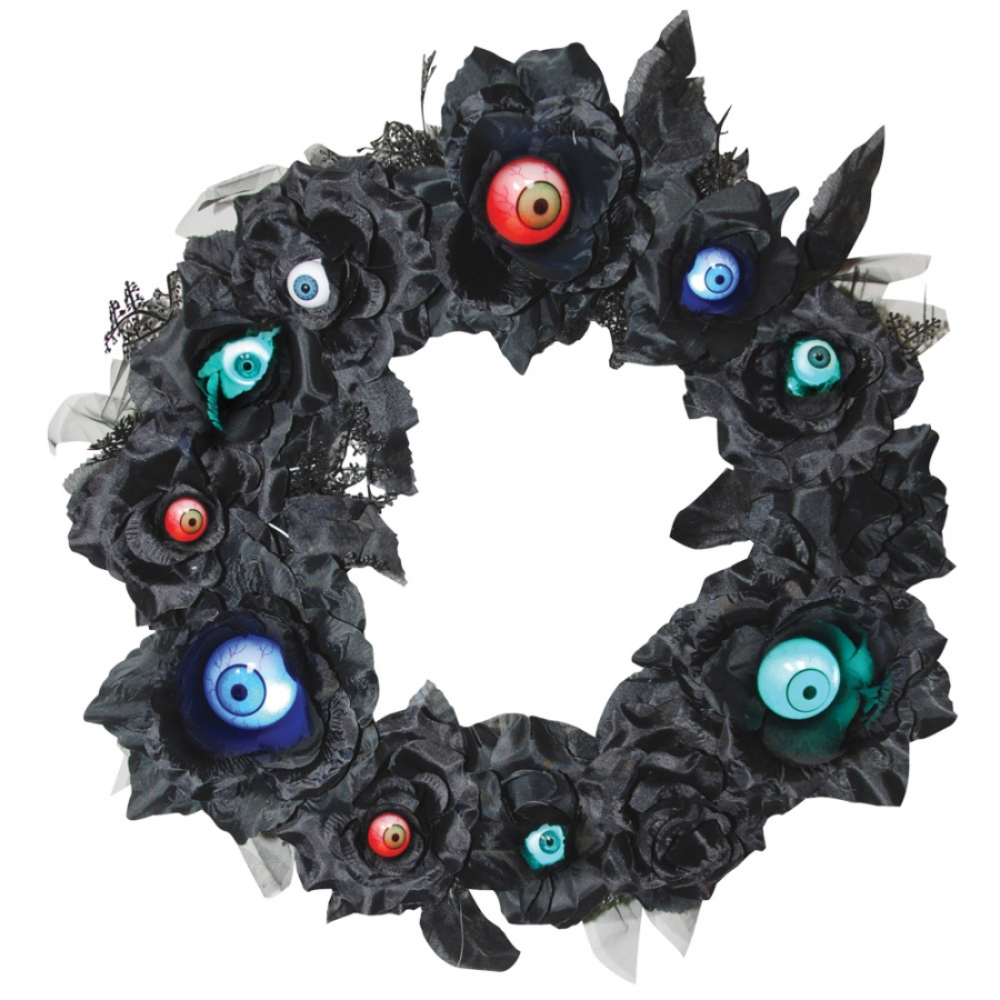 WREATH 15IN LU EYEBALL BLACK 1 WREATH 15IN LU EYEBALL BLACK